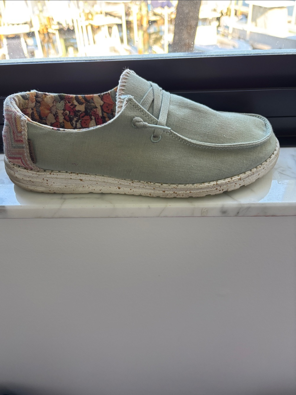 HEYDUDE Wendy Aloe Green Floral Boho Slip On Shoes Women’s Size 10 - Picture 8 of 9
